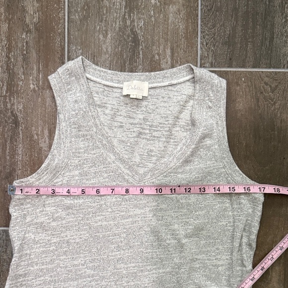 Anthropologie Deletta Dava Gray Floral Layered Tank Top M - Picture 7 of 8